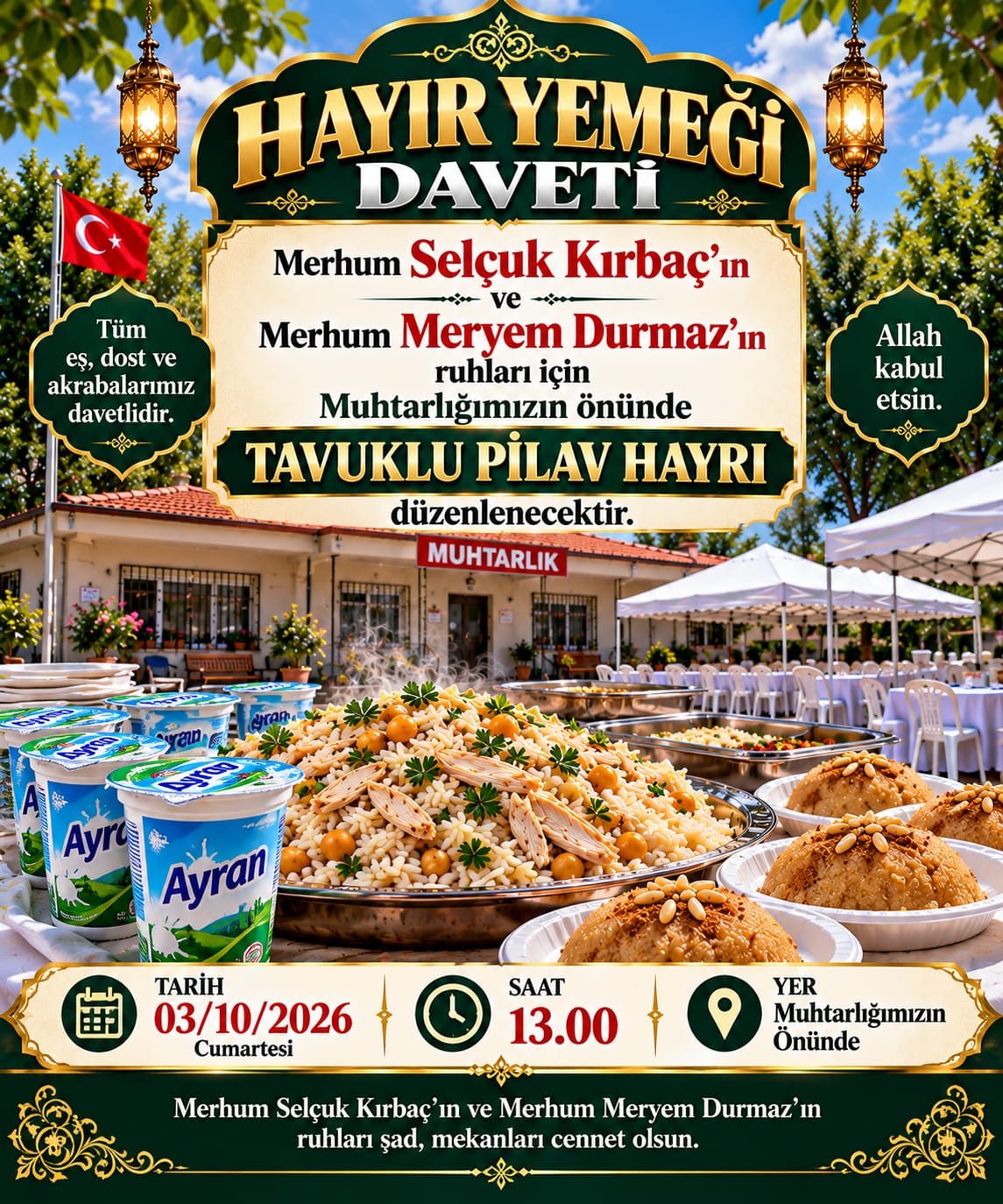 Merhum Selçuk Kırbaç ve Meryem Durmaz Hayrina